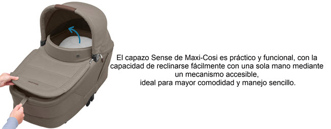 capazo reclinable con una sola mano